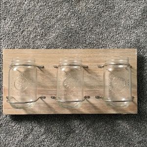 Mason Jar Shelf ready to be hung
